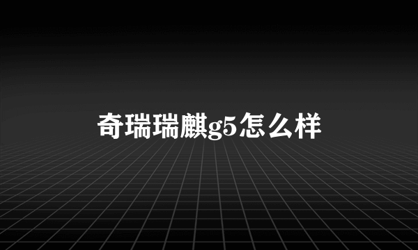奇瑞瑞麒g5怎么样