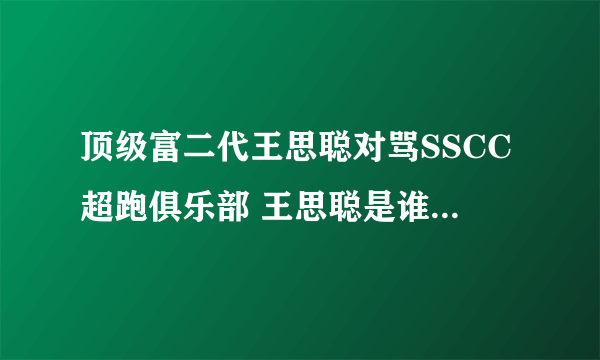 顶级富二代王思聪对骂SSCC超跑俱乐部 王思聪是谁 王思聪背景资料