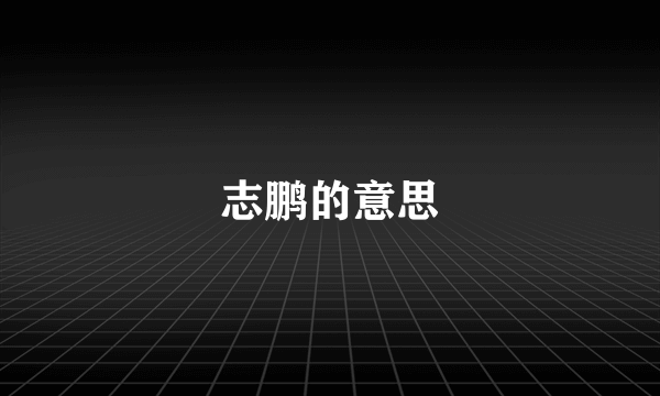 志鹏的意思
