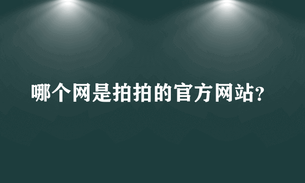 哪个网是拍拍的官方网站？