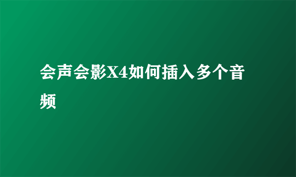 会声会影X4如何插入多个音频