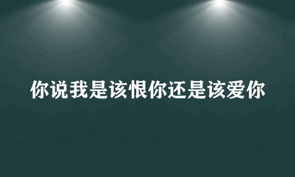 你说我是该恨你还是该爱你