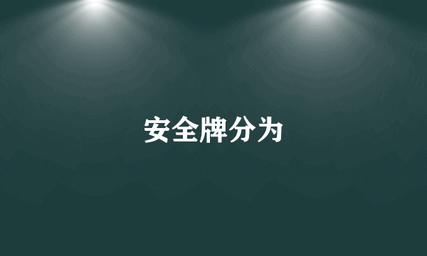 安全牌分为
