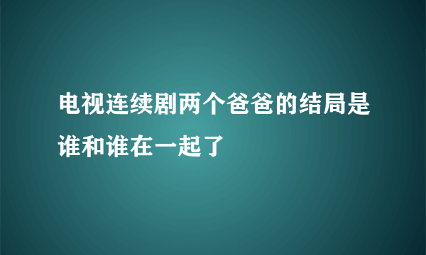 电视连续剧两个爸爸的结局是谁和谁在一起了