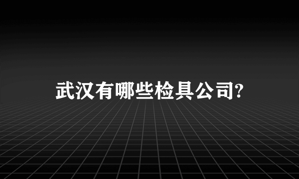 武汉有哪些检具公司?