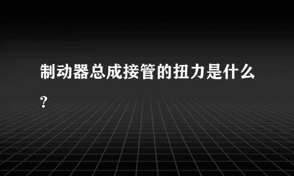 制动器总成接管的扭力是什么？