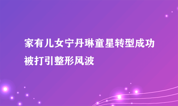 家有儿女宁丹琳童星转型成功被打引整形风波