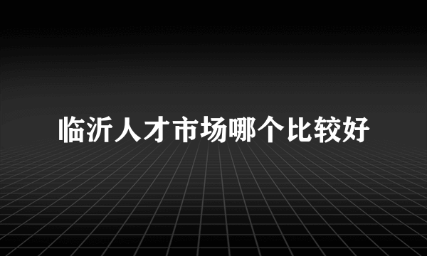 临沂人才市场哪个比较好