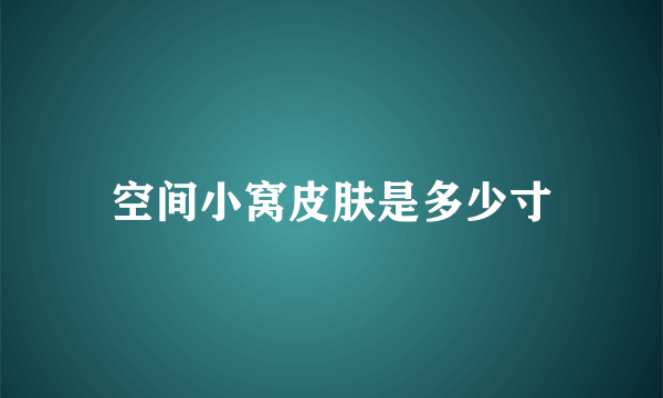 空间小窝皮肤是多少寸