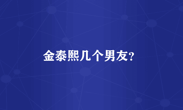 金泰熙几个男友？