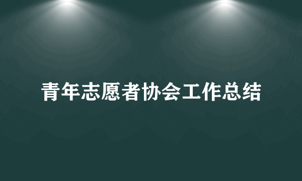 青年志愿者协会工作总结