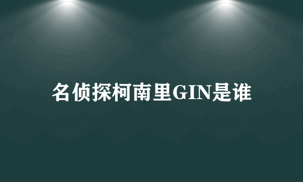 名侦探柯南里GIN是谁