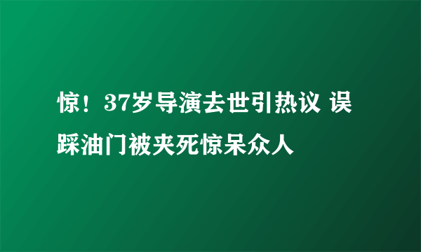 惊！37岁导演去世引热议 误踩油门被夹死惊呆众人