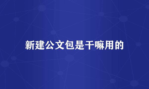 新建公文包是干嘛用的