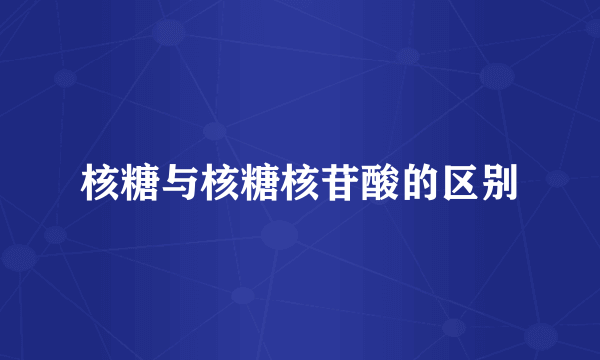 核糖与核糖核苷酸的区别