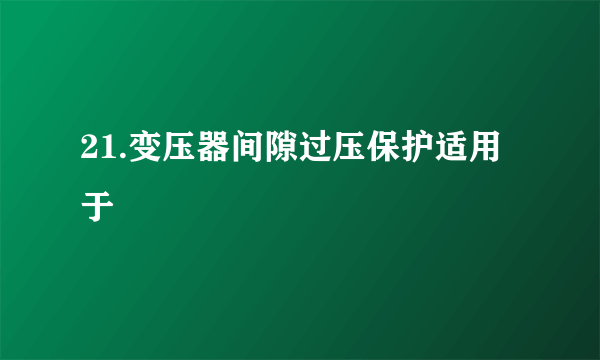 21.变压器间隙过压保护适用于