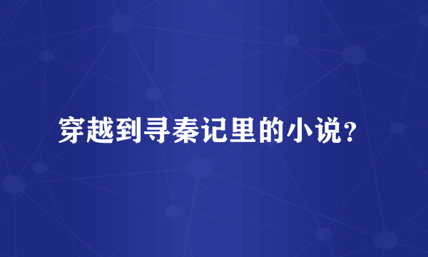穿越到寻秦记里的小说？