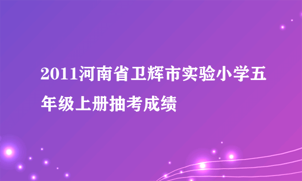 2011河南省卫辉市实验小学五年级上册抽考成绩