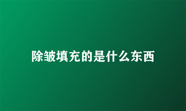 除皱填充的是什么东西