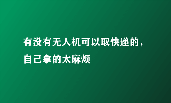 有没有无人机可以取快递的，自己拿的太麻烦