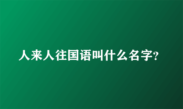 人来人往国语叫什么名字？
