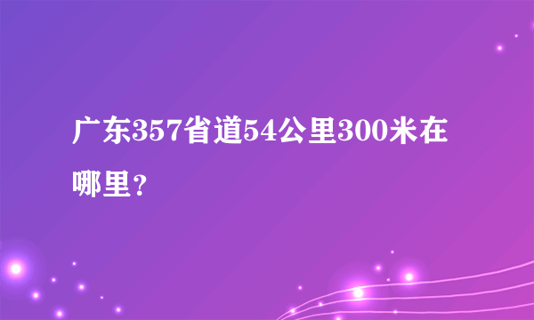 广东357省道54公里300米在哪里？