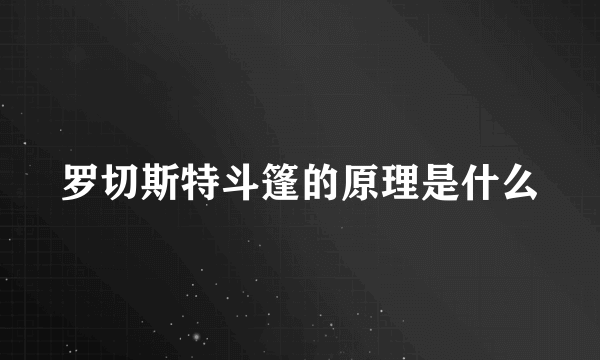 罗切斯特斗篷的原理是什么