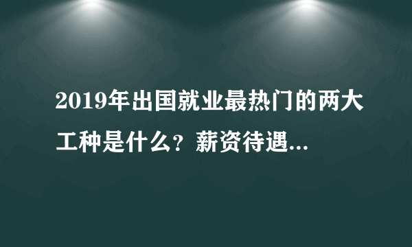 2019年出国就业最热门的两大工种是什么？薪资待遇如何呢？
