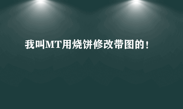 我叫MT用烧饼修改带图的！