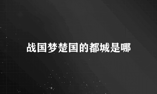 战国梦楚国的都城是哪