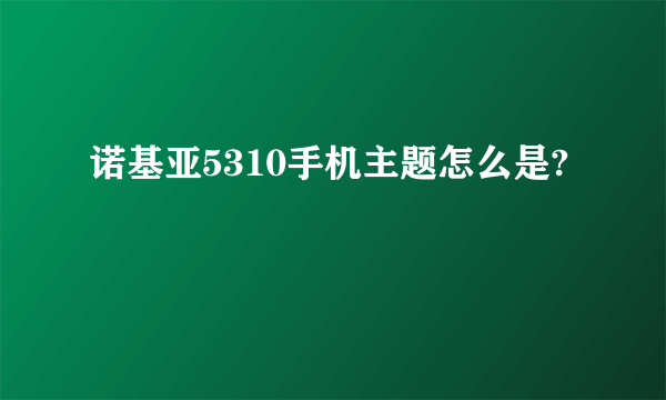 诺基亚5310手机主题怎么是?