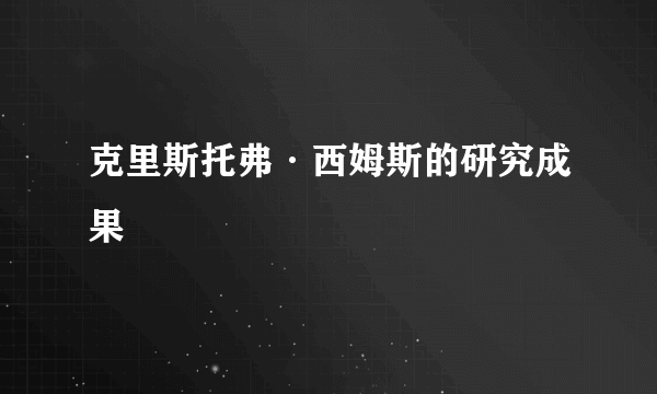 克里斯托弗·西姆斯的研究成果