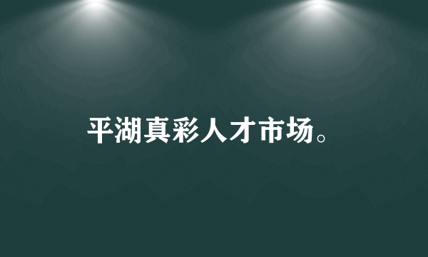 平湖真彩人才市场。