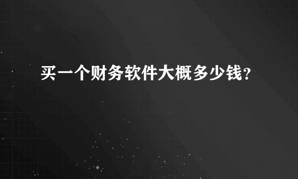 买一个财务软件大概多少钱？