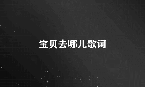 宝贝去哪儿歌词