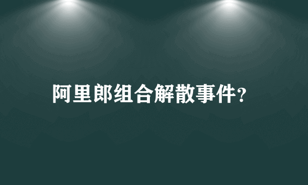 阿里郎组合解散事件？