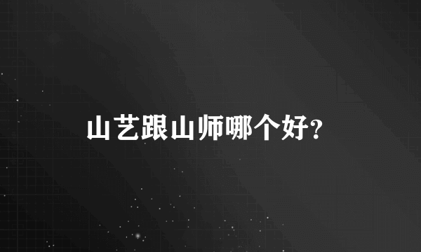 山艺跟山师哪个好？