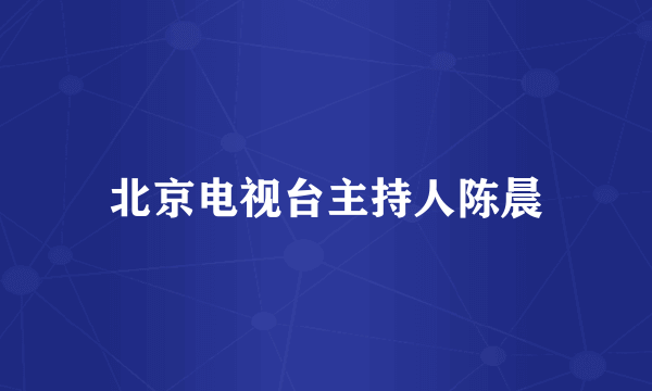 北京电视台主持人陈晨