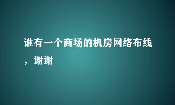 谁有一个商场的机房网络布线，谢谢