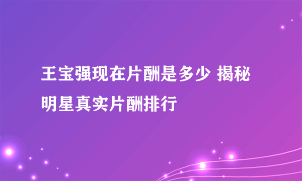 王宝强现在片酬是多少 揭秘明星真实片酬排行