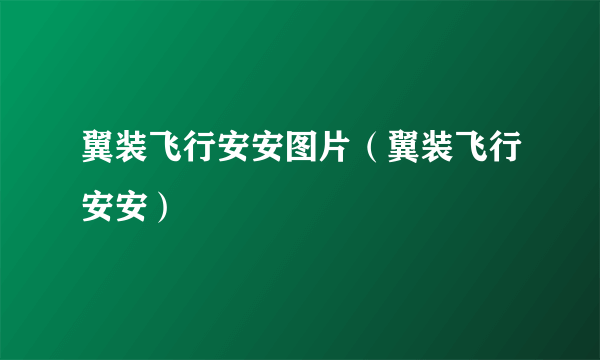翼装飞行安安图片（翼装飞行安安）