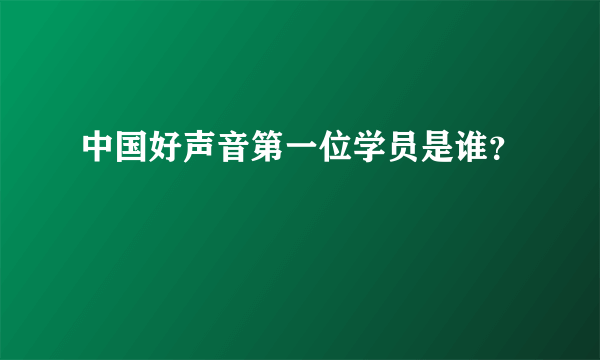 中国好声音第一位学员是谁？