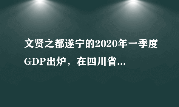 文贤之都遂宁的2020年一季度GDP出炉，在四川省排名第几？