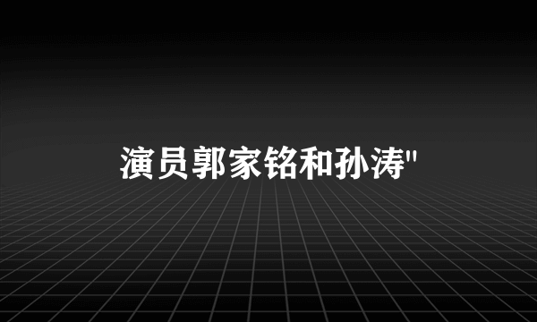 演员郭家铭和孙涛