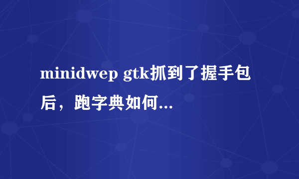 minidwep gtk抓到了握手包后，跑字典如何跑，字典如何加载，菜鸟飞走，请老鸟指点！
