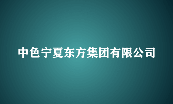 中色宁夏东方集团有限公司