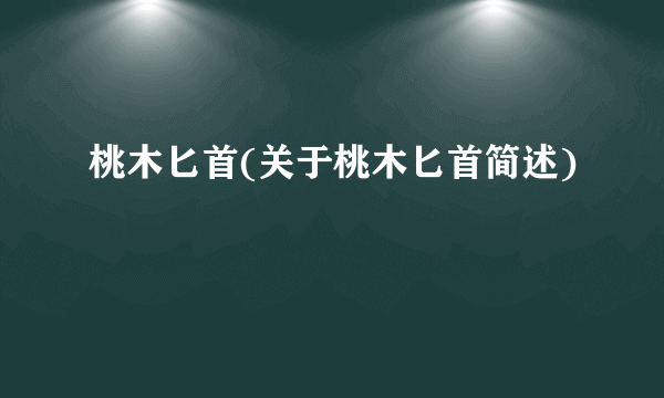 桃木匕首(关于桃木匕首简述)