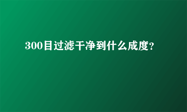 300目过滤干净到什么成度？