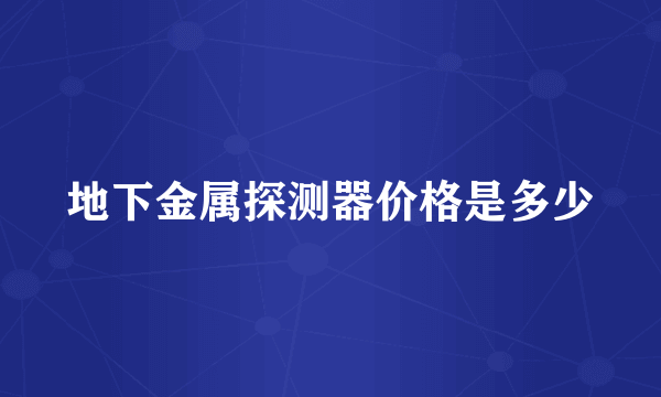 地下金属探测器价格是多少