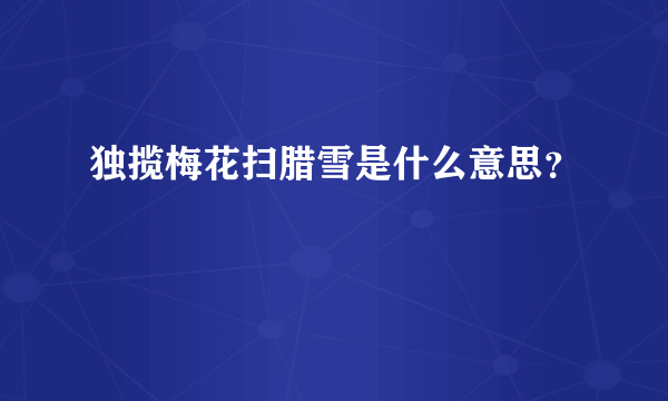 独揽梅花扫腊雪是什么意思？